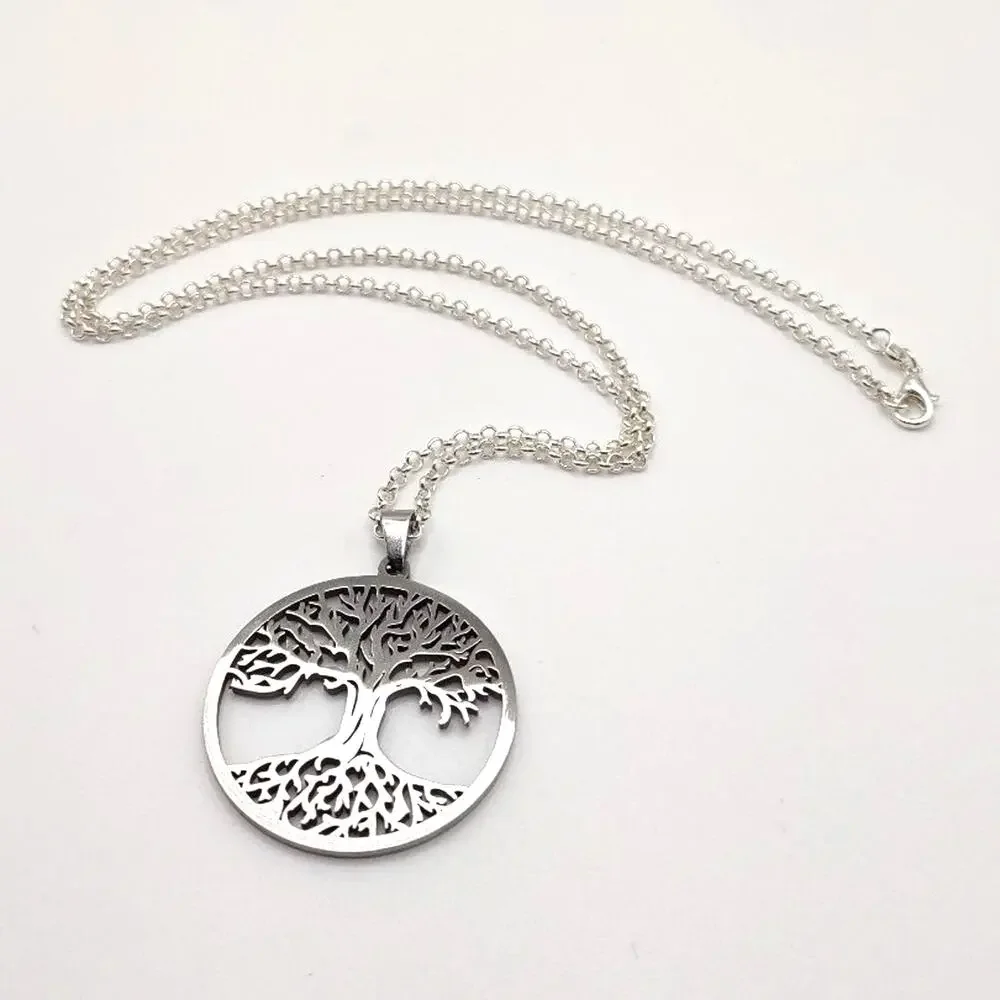 925 Sterling Silver Necklace Tree Of Life Pendant Valentines Birthday Gift NEW